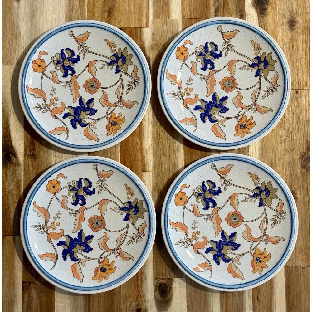 Mikasa Cordon Bleu Bokhara Blue Made In Japan 7 5/8” Salad Plates 1970s 1980s - Picture 2 of 4